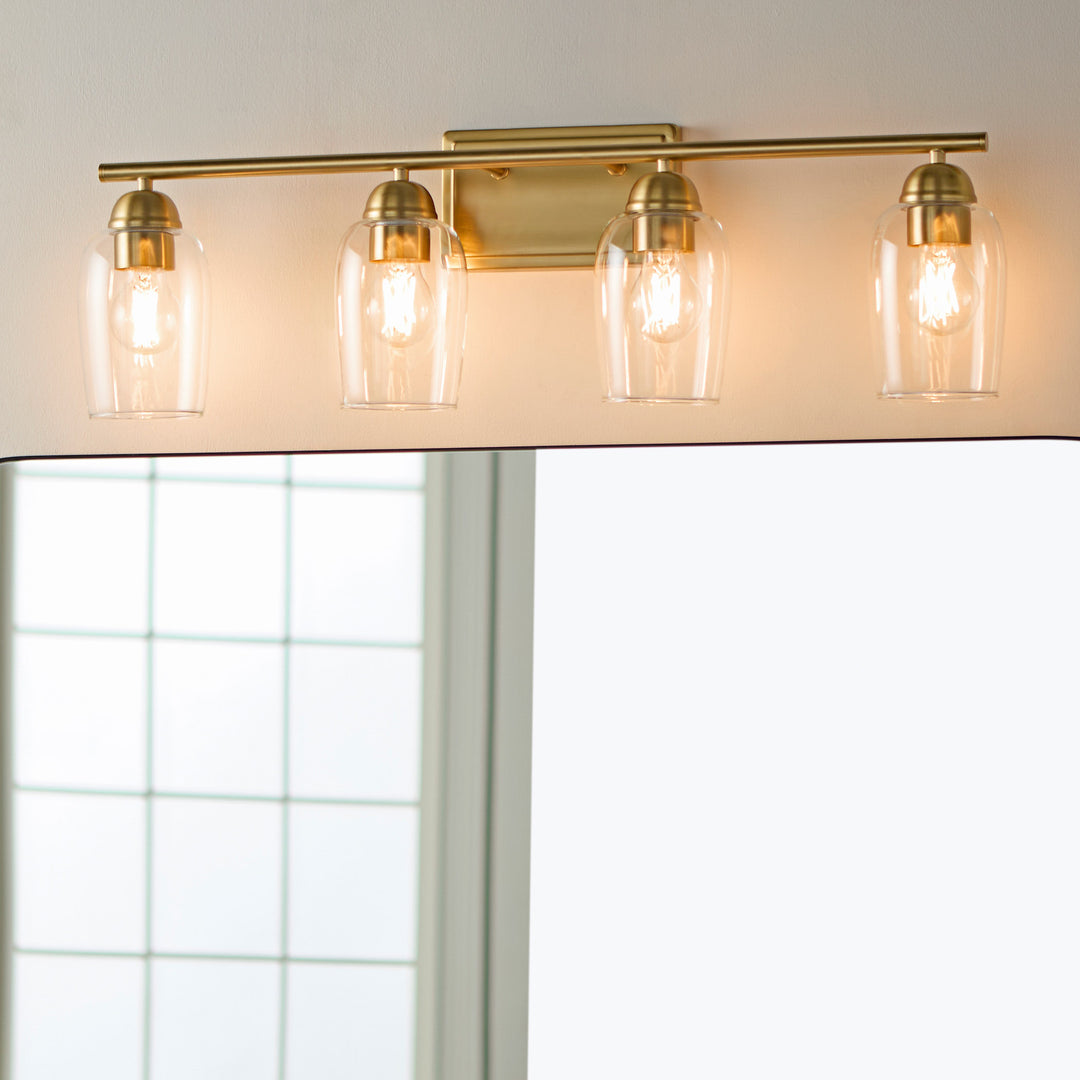 WALLINGER 4 Light Vanity - Aged Brass