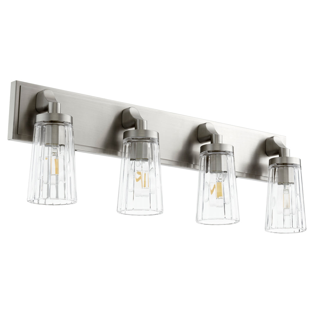 4 Light FLUTED Vanity - Satin Nickel