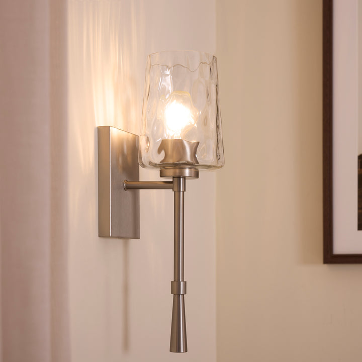 GOODWIN 1 Light Tall Wall Mount - Satin Nickel