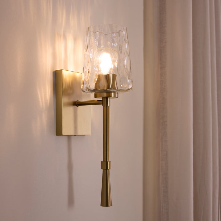 GOODWIN 1 Light Tall Wall Mount - Aged Brass