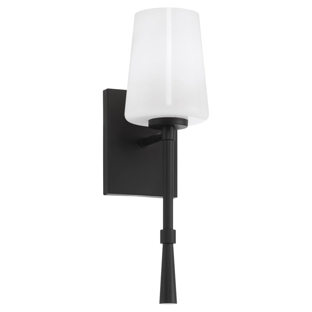 Goodwin 1 Light Tall Wall Mount W/ Opal - Matte Black
