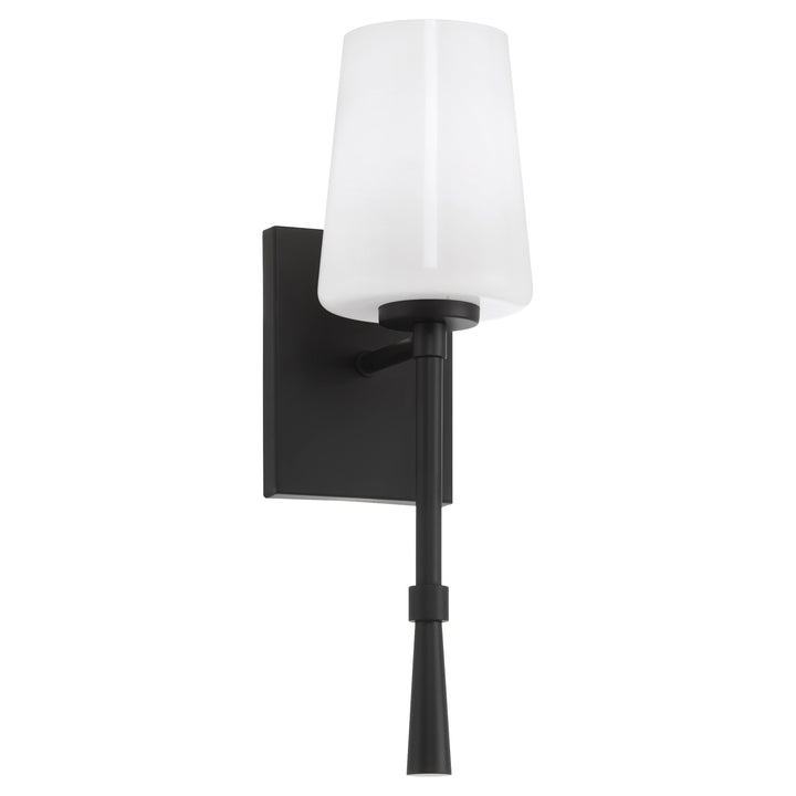 Goodwin 1 Light Tall Wall Mount W/ Opal - Matte Black