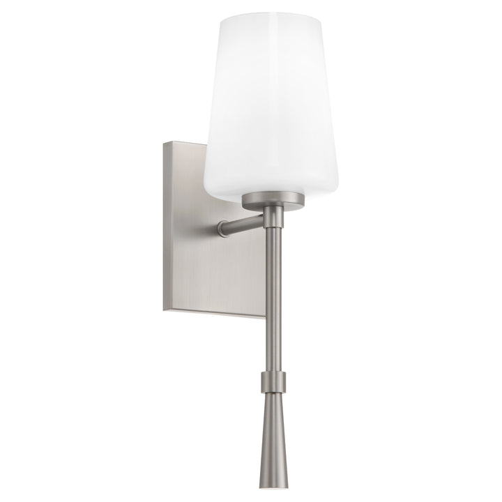 Goodwin 1 Light Tall Wall Mount W/ Opal - Satin Nickel