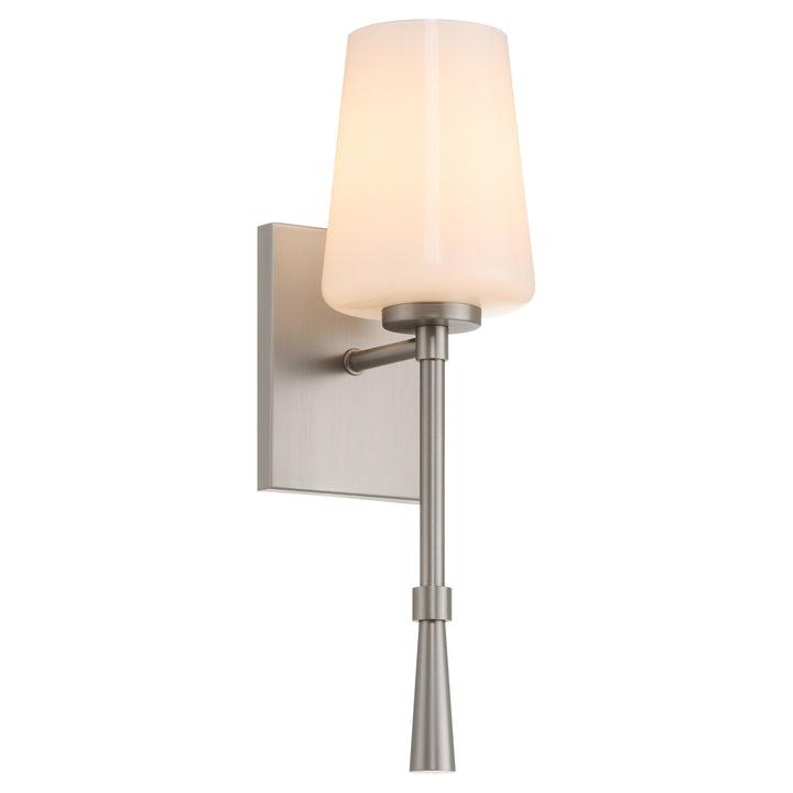 Goodwin 1 Light Tall Wall Mount W/ Opal - Satin Nickel