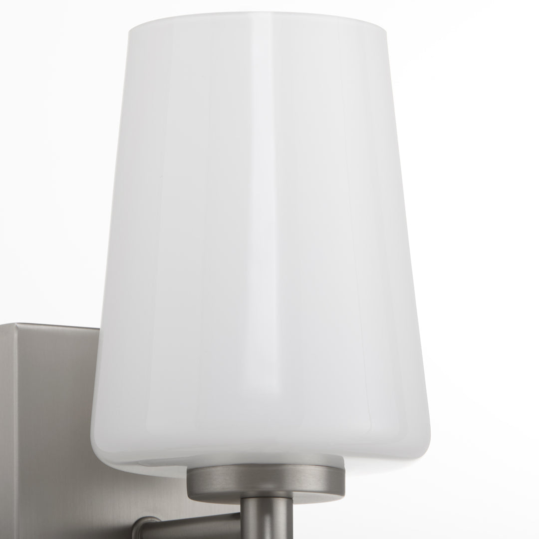 Goodwin 1 Light Tall Wall Mount W/ Opal - Satin Nickel