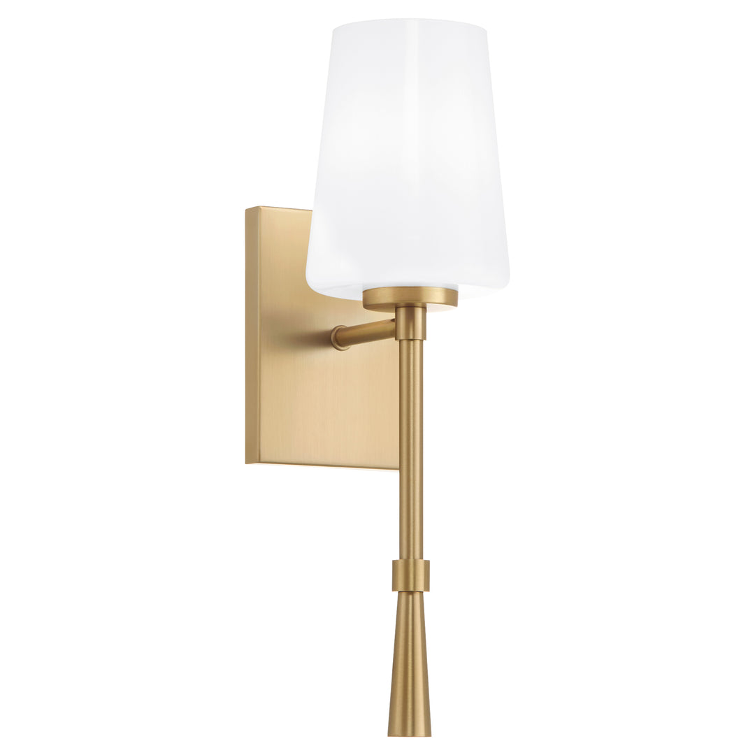 Goodwin 1 Light Tall Wall Mount W/ Opal - Aged Brass