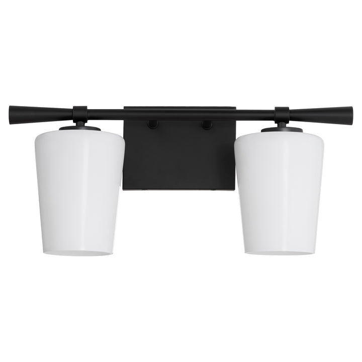 Goodwin 2 Light Vanity W/ Opal - Matte Black
