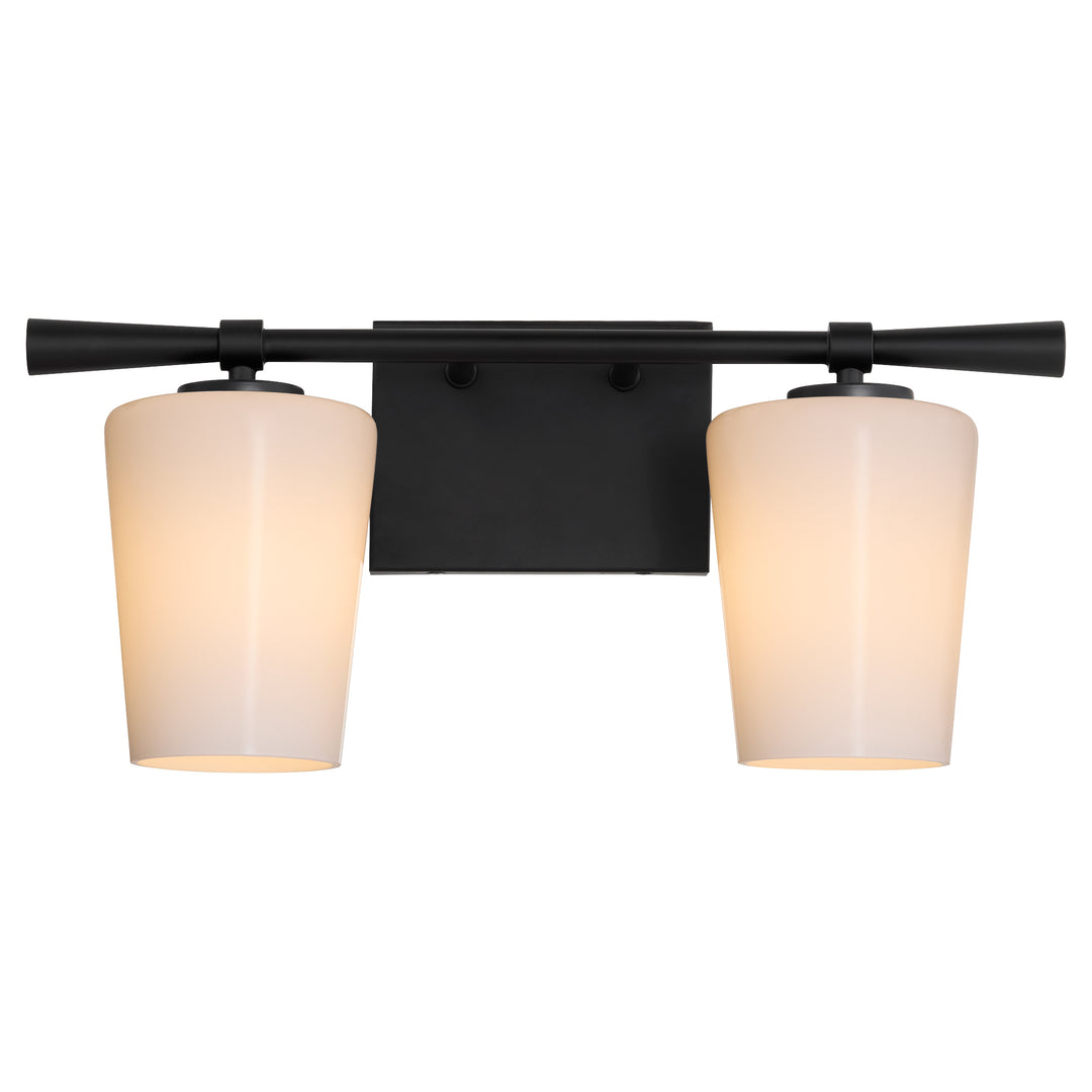Goodwin 2 Light Vanity W/ Opal - Matte Black