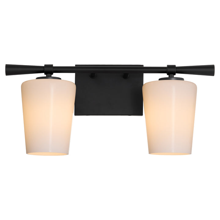 Goodwin 2 Light Vanity W/ Opal - Matte Black