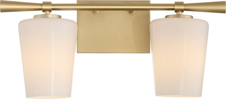 Goodwin 2 Light Vanity W/ Opal - Aged Brass