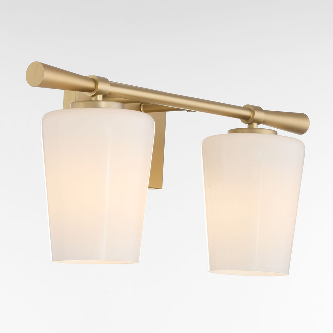 Goodwin 2 Light Vanity W/ Opal - Aged Brass
