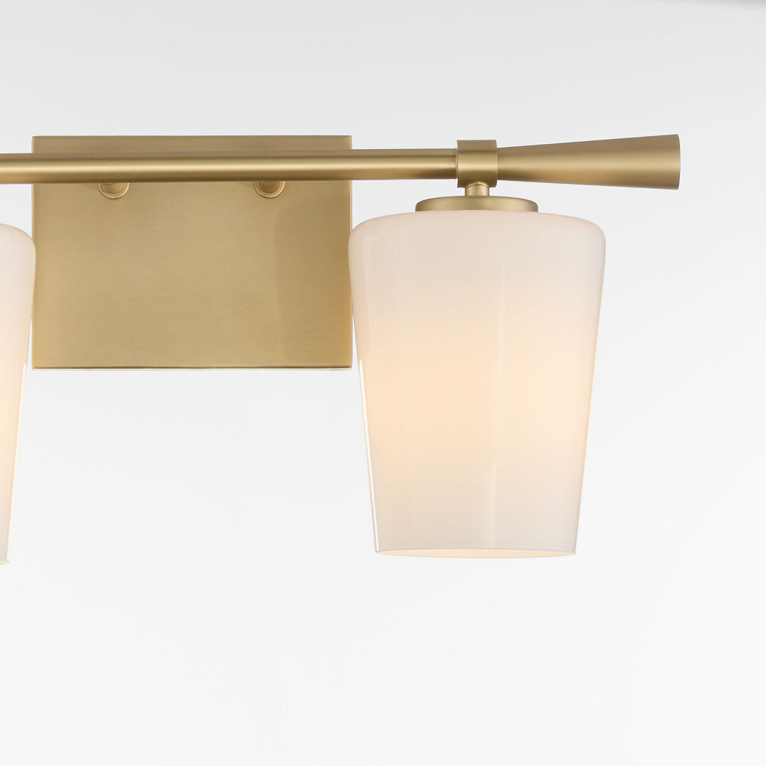 Goodwin 2 Light Vanity W/ Opal - Aged Brass