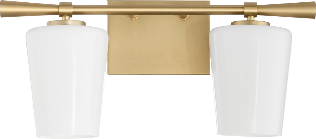 Goodwin 2 Light Vanity W/ Opal - Aged Brass