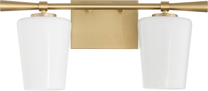 Goodwin 2 Light Vanity W/ Opal - Aged Brass