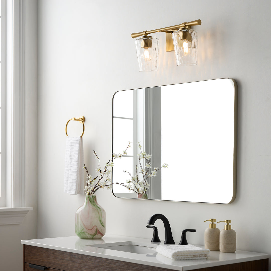 GOODWIN 2 Light Vanity - Aged Brass