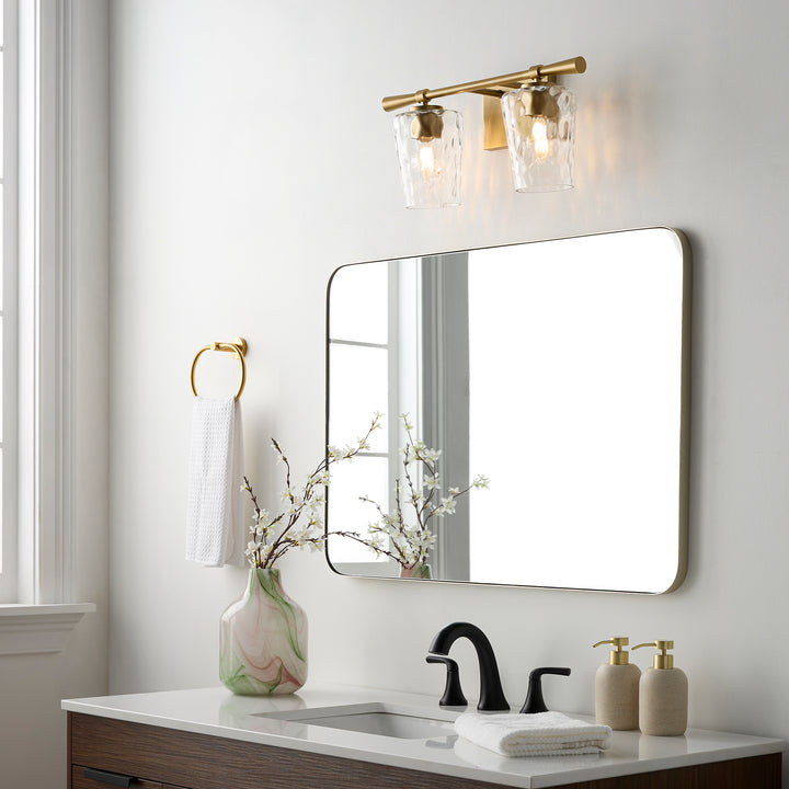 GOODWIN 2 Light Vanity - Aged Brass