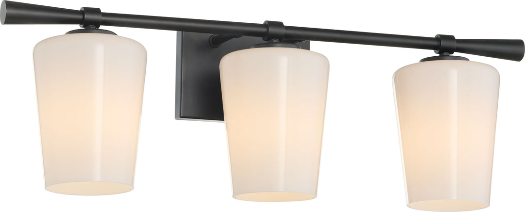 Goodwin 3 Light Vanity W/ Opal - Matte Black