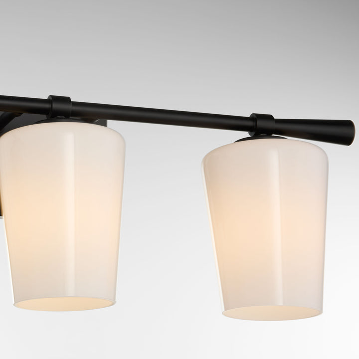 Goodwin 3 Light Vanity W/ Opal - Matte Black
