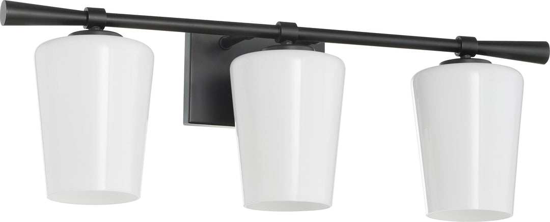 Goodwin 3 Light Vanity W/ Opal - Matte Black