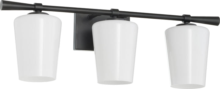Goodwin 3 Light Vanity W/ Opal - Matte Black