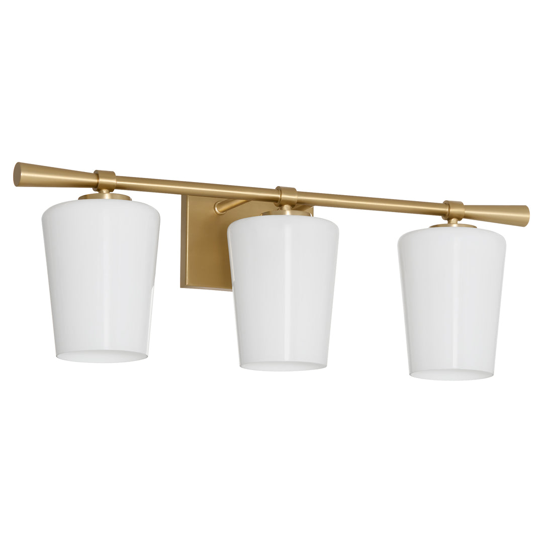 Goodwin 3 Light Vanity W/ Opal - Aged Brass