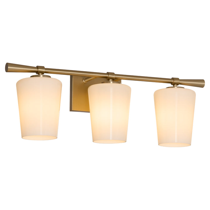Goodwin 3 Light Vanity W/ Opal - Aged Brass