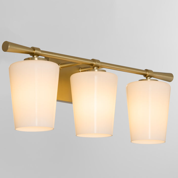 Goodwin 3 Light Vanity W/ Opal - Aged Brass