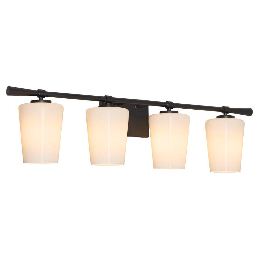 Goodwin 4 Light Vanity W/ Opal - Matte Black