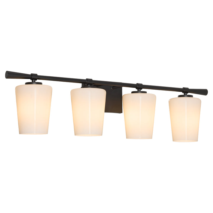Goodwin 4 Light Vanity W/ Opal - Matte Black