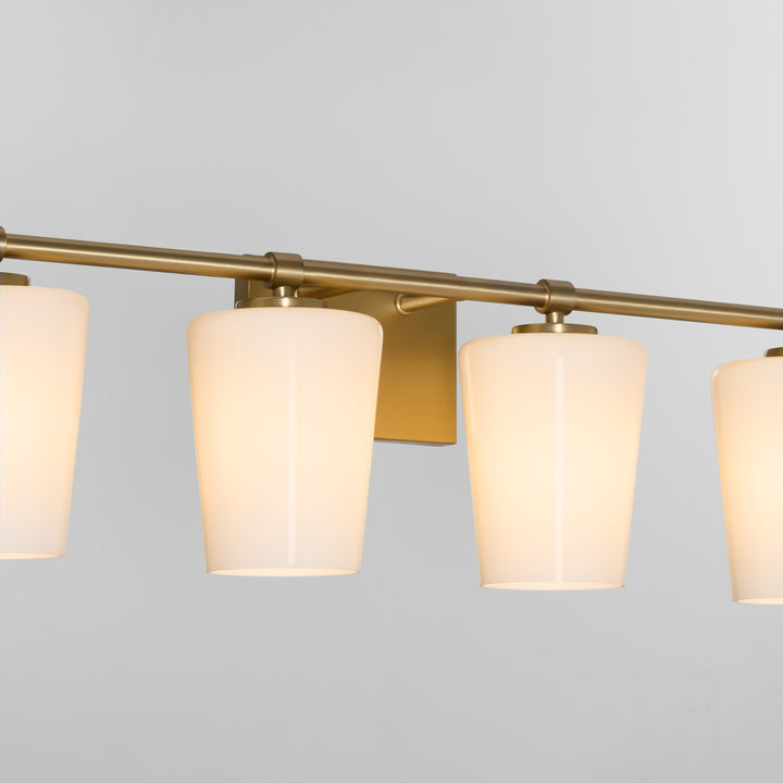 Goodwin 4 Light Vanity W/ Opal - Aged Brass
