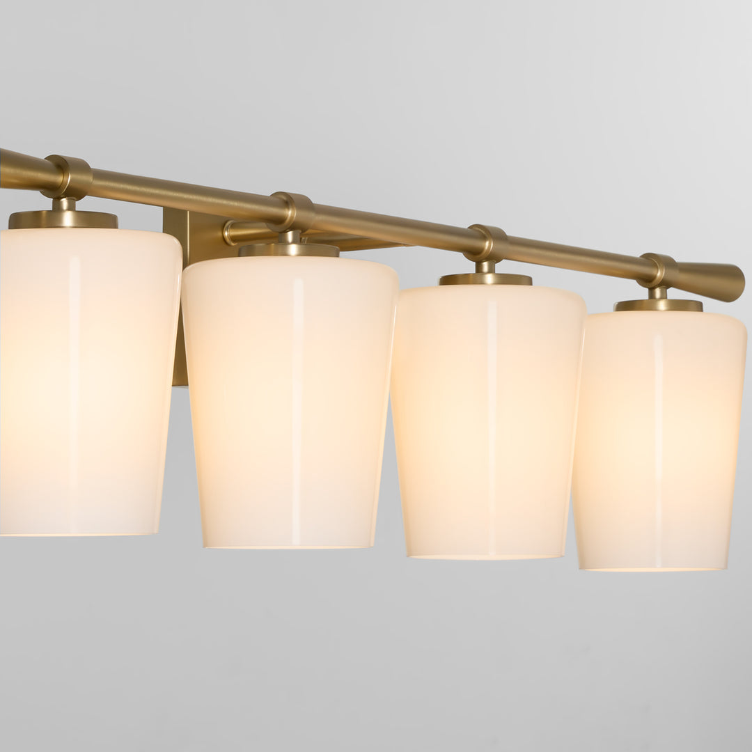 Goodwin 4 Light Vanity W/ Opal - Aged Brass