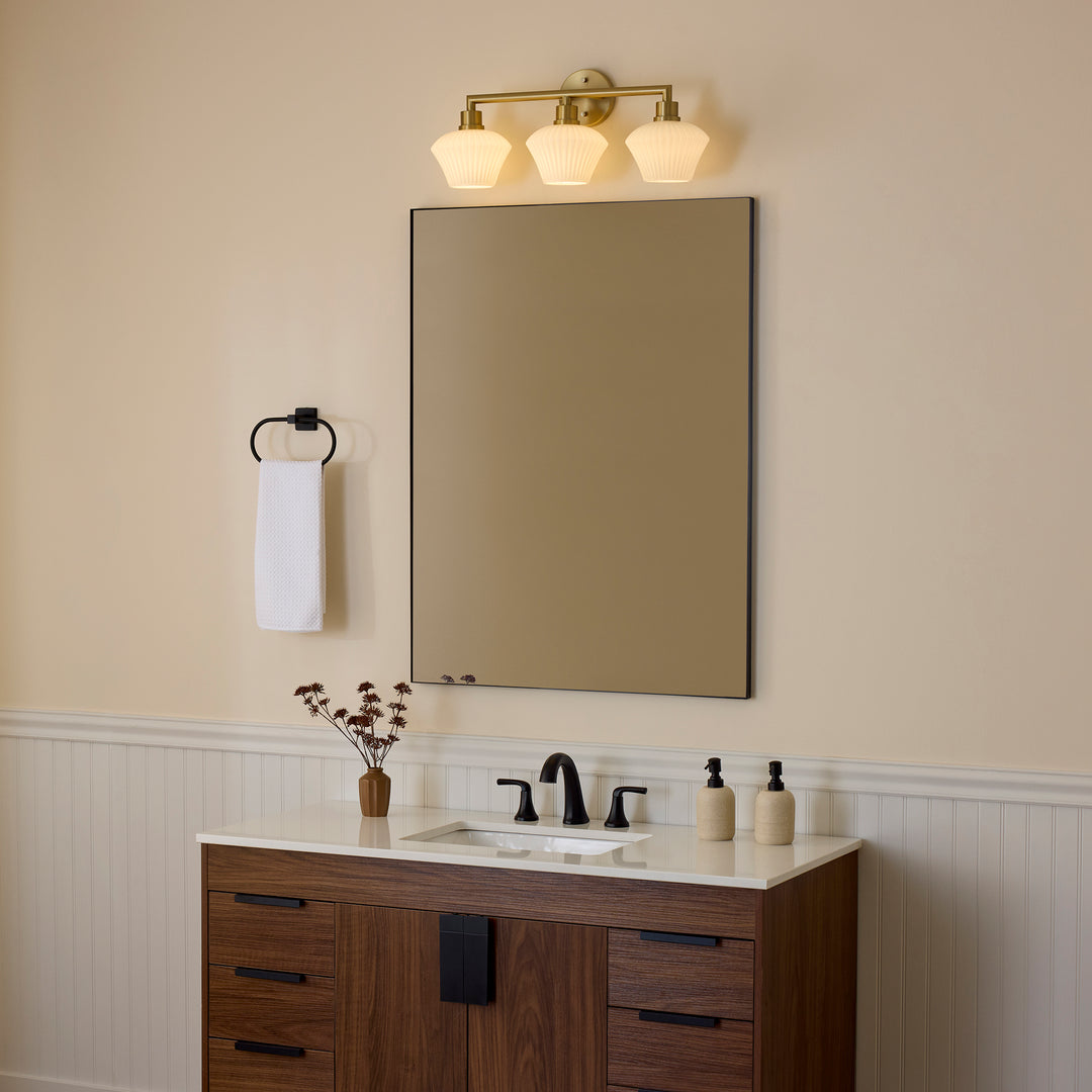 CASSINI 3 Light Vanity - Aged Brass