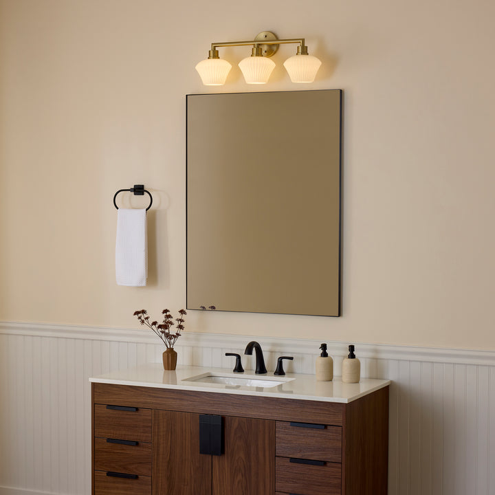 CASSINI 3 Light Vanity - Aged Brass
