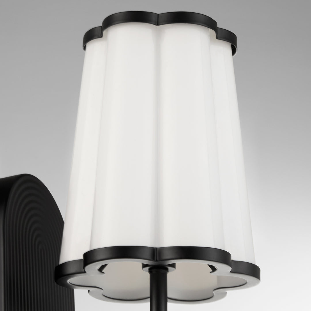 Belinder 1 Light Scalloped Wall Mount  - Matte Black
