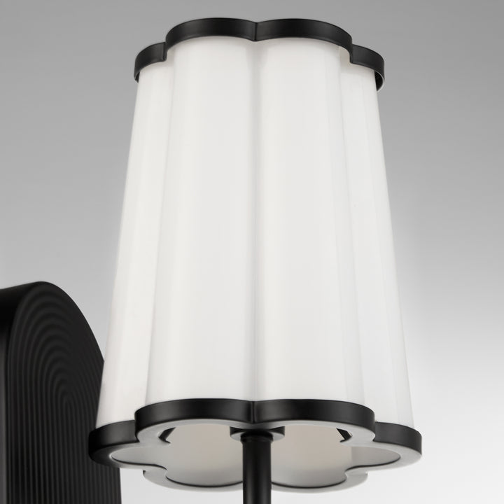Belinder 1 Light Scalloped Wall Mount  - Matte Black