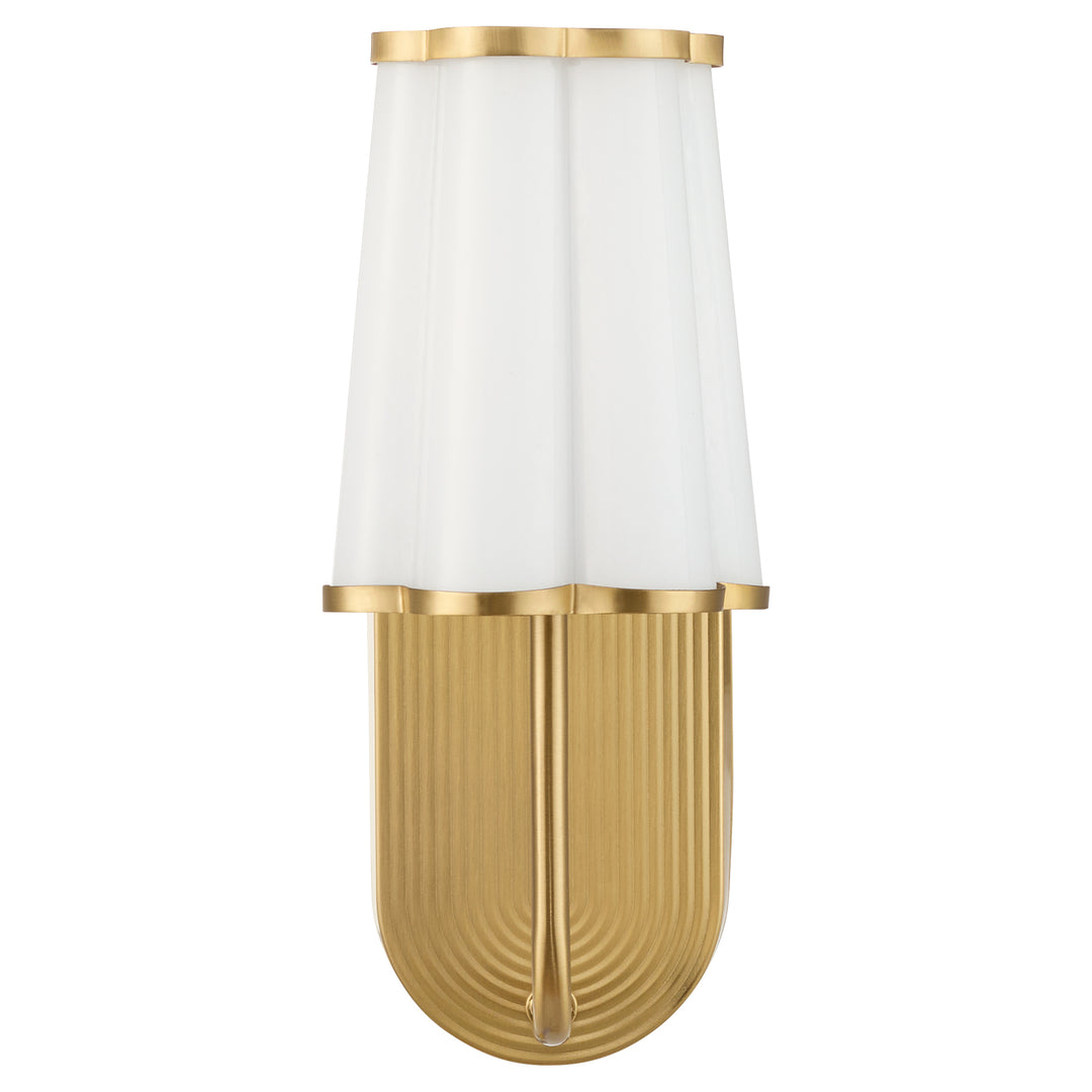 Belinder 1 Light Scalloped Wall Mount  - Aged Bras