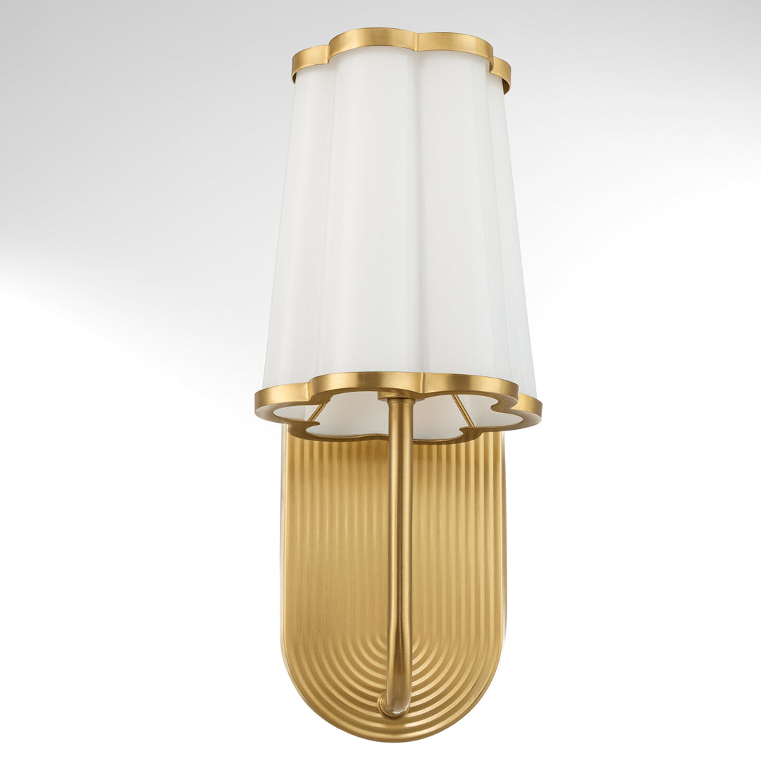 Belinder 1 Light Scalloped Wall Mount  - Aged Bras