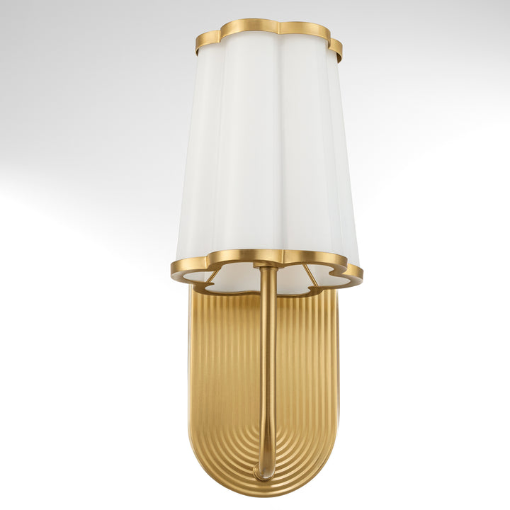 Belinder 1 Light Scalloped Wall Mount  - Aged Bras