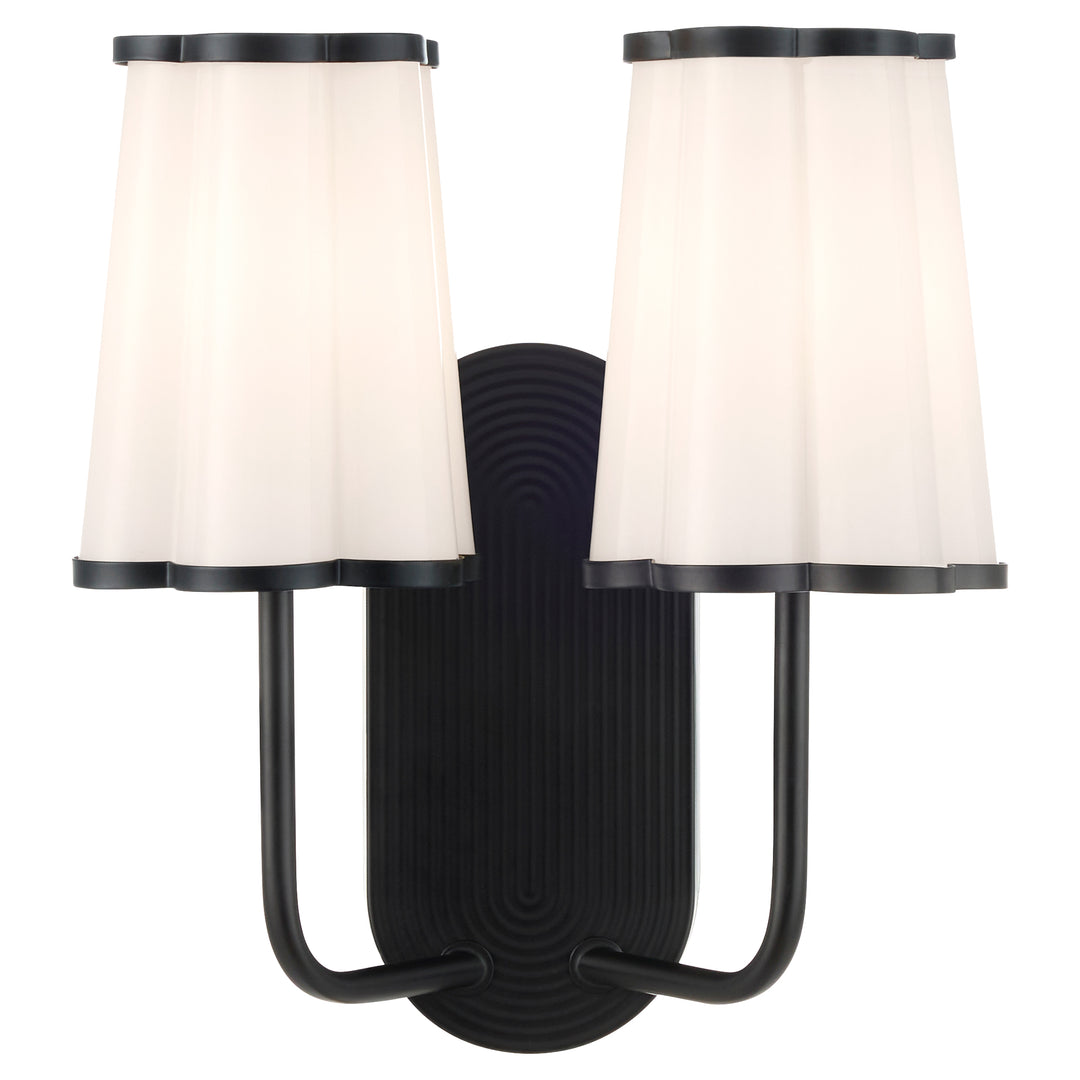 Belinder 2 Light Scalloped Wall Mount  - Matte Black