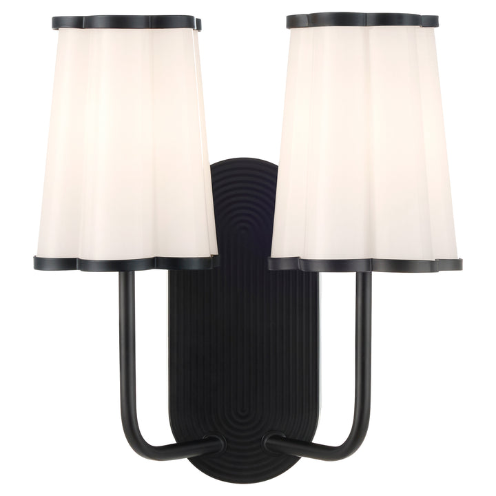 Belinder 2 Light Scalloped Wall Mount  - Matte Black