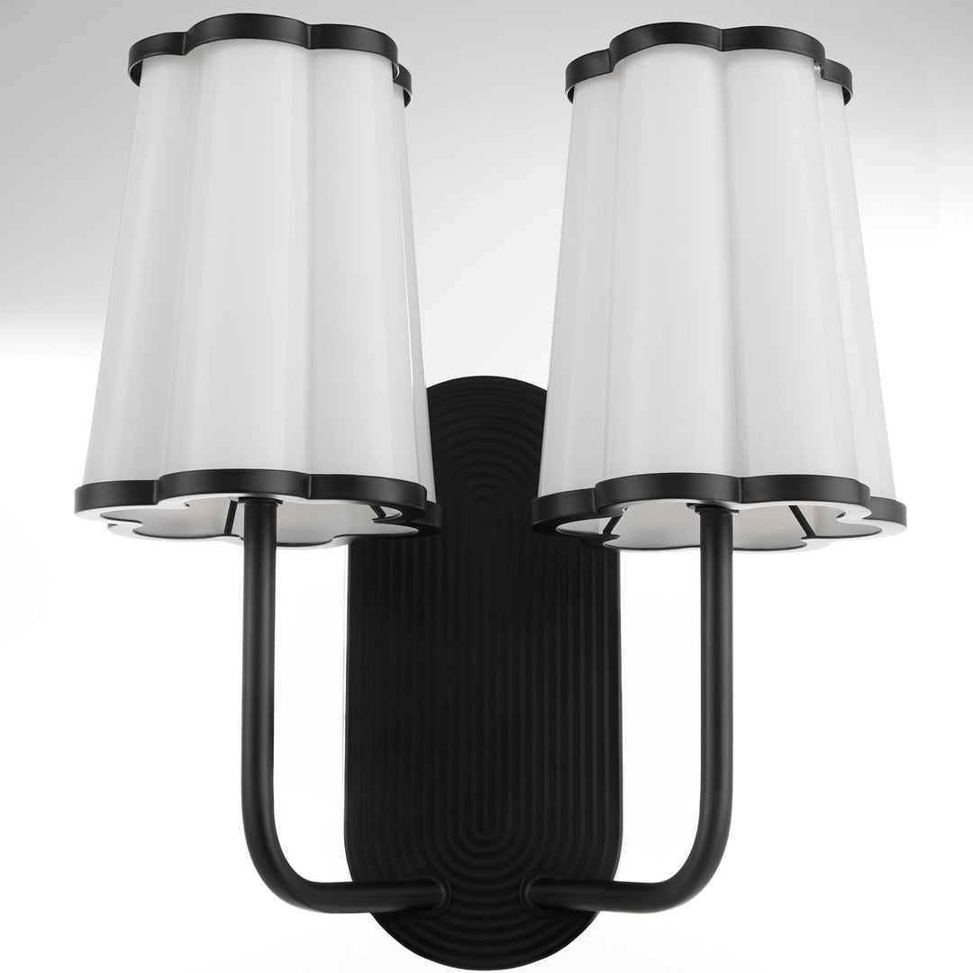 Belinder 2 Light Scalloped Wall Mount  - Matte Black