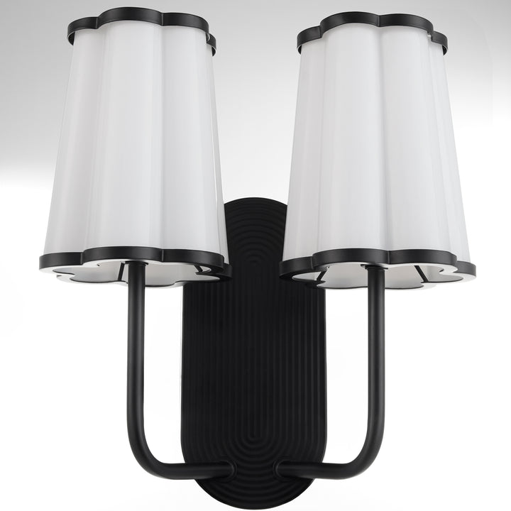 Belinder 2 Light Scalloped Wall Mount  - Matte Black