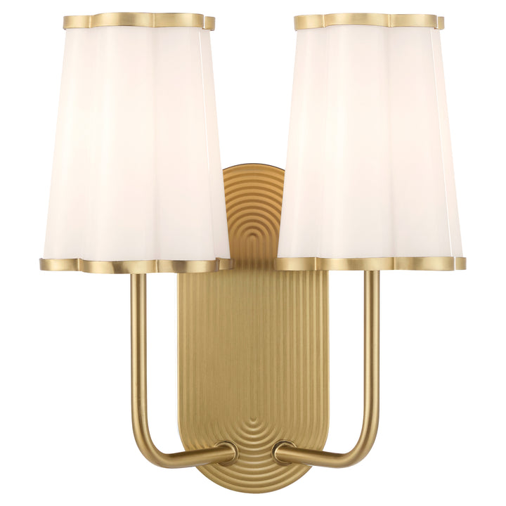Belinder 2 Light Scalloped Wall Mount  - Aged Bras