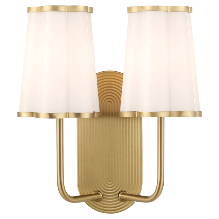 Belinder 2 Light Scalloped Wall Mount  - Aged Brass