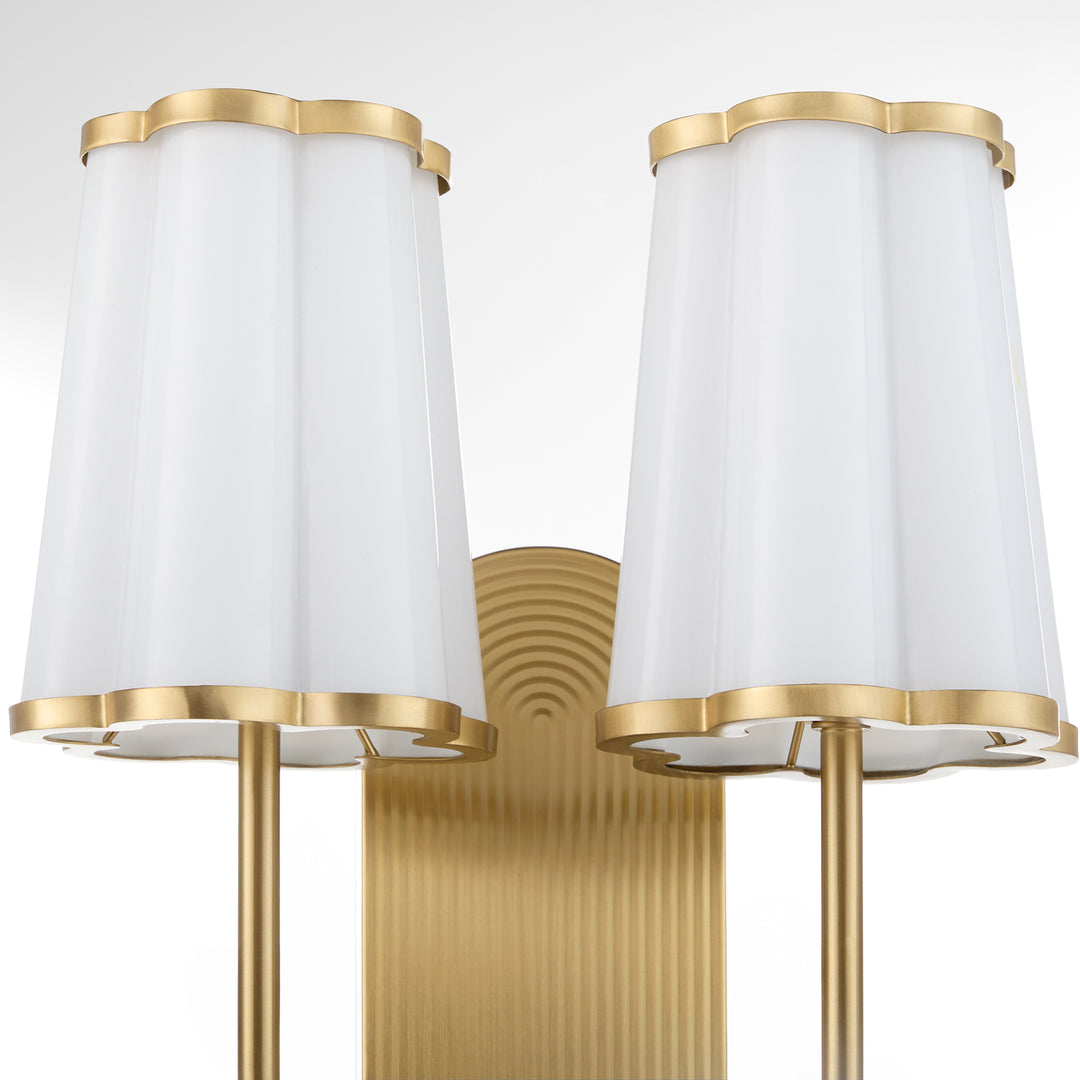 Belinder 2 Light Scalloped Wall Mount  - Aged Bras