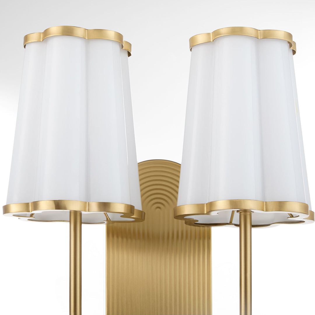 Belinder 2 Light Scalloped Wall Mount  - Aged Brass