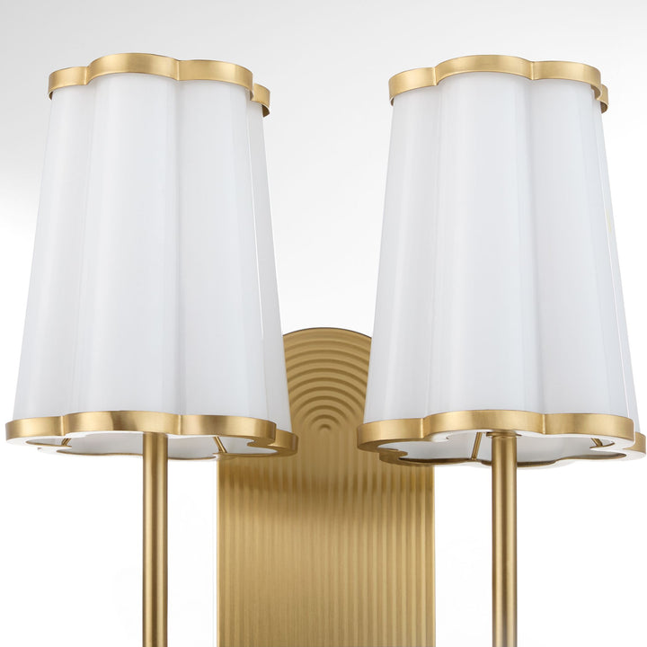 Belinder 2 Light Scalloped Wall Mount  - Aged Brass