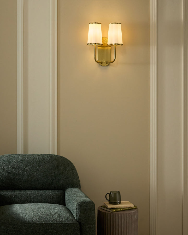 Belinder 2 Light Scalloped Wall Mount  - Aged Brass