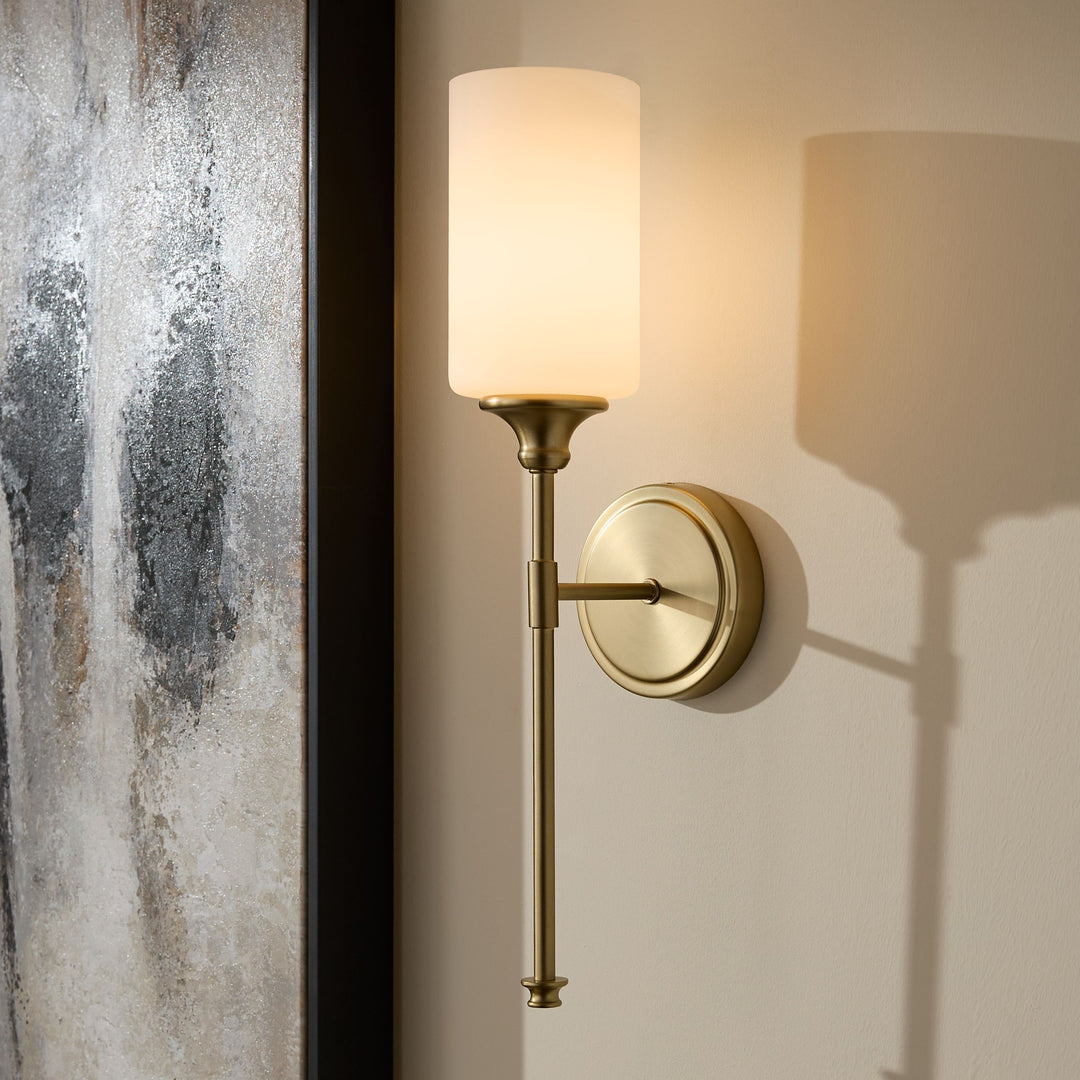 Celeste 1 Light Transitional Aged Brass Wall Sconce