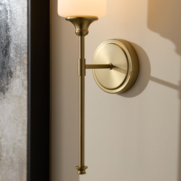 Celeste 1 Light Transitional Aged Brass Wall Sconce